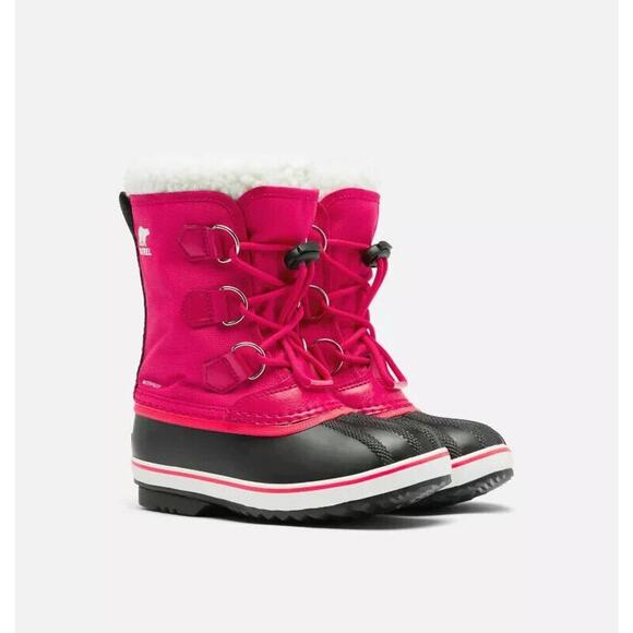 NEW Sorel YOUTH Yoot Pac TP Waterproof Boots Youth Girls Size 7 Rose Pink - Picture 1 of 9